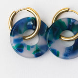 Ohrring Donut blue mix