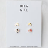 2er Studs flowers/moon