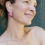 Folded Slim Ohrringe fuchsia
