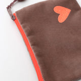 Samttasche café/coral