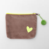 Samttasche café/lime