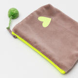 Samttasche café/lime