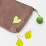 Samttasche café/lime